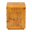 Bowery Hill Modern Natural Real Burl Wood 3-Drawer Nightstand