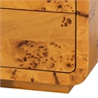 Bowery Hill Modern Natural Real Burl Wood 3-Drawer Nightstand