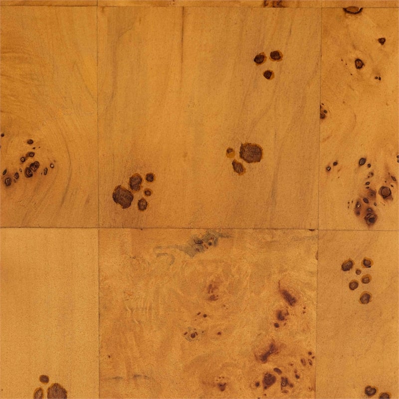 Bowery Hill Modern Natural Real Burl Wood 3-Drawer Nightstand