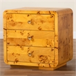 Bowery Hill Modern Natural Real Burl Wood 3-Drawer Nightstand