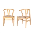 Bowery Hill Modern Dining Chairs - Set of 2 - Natural Finish