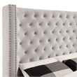 Bowery Hill Wingback Tufted Fabric Eastern King Bed in Ivory
