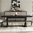 Bowery Hill Contemporary Wood Rectangular Dining Table in Black