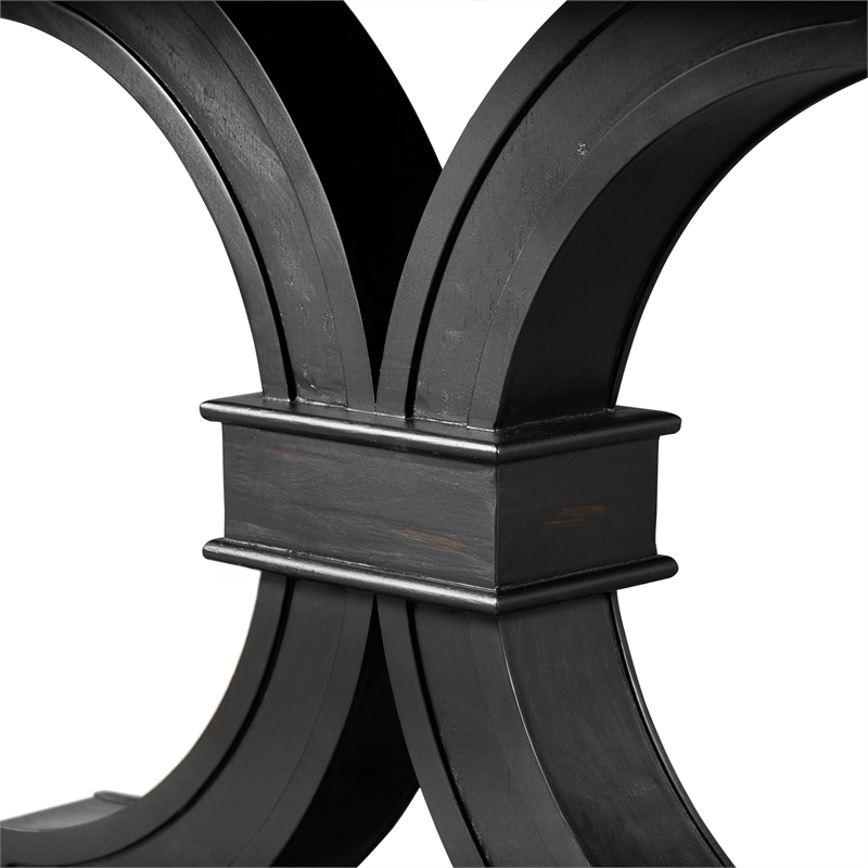 Bowery Hill Contemporary Wood Rectangular Dining Table in Black