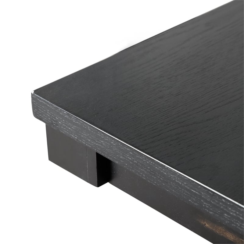 Bowery Hill Contemporary Wood Rectangular Dining Table in Black