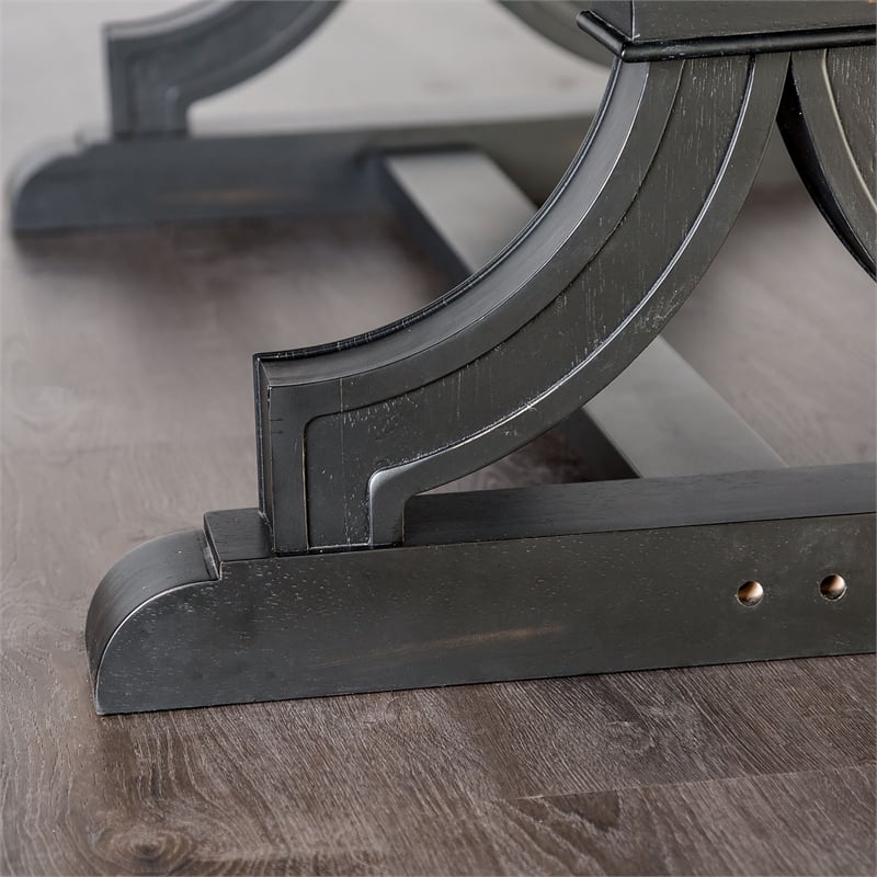 Bowery Hill Contemporary Wood Rectangular Dining Table in Black