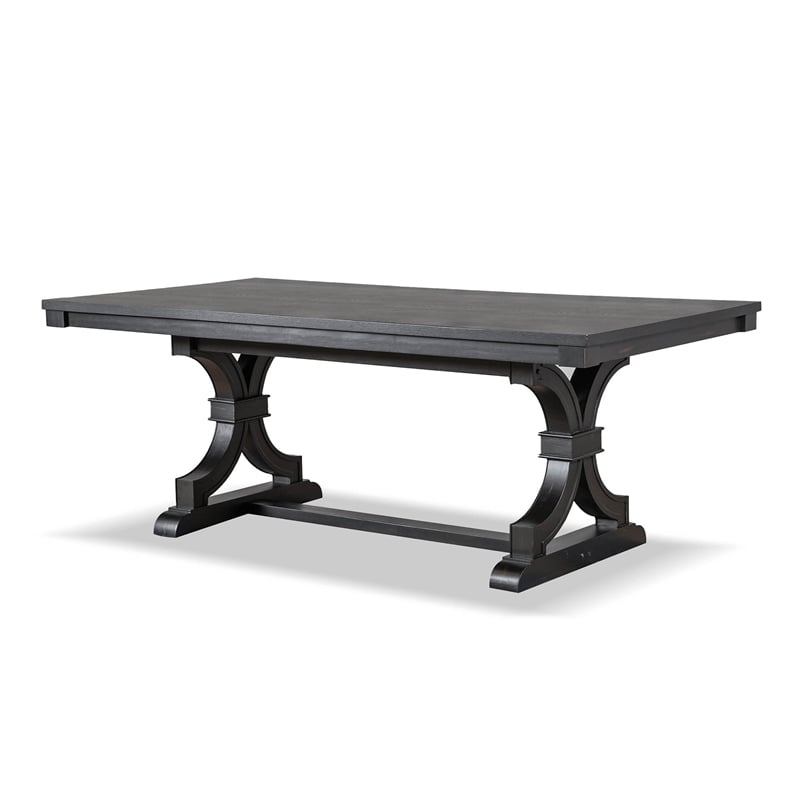 Bowery Hill Contemporary Wood Rectangular Dining Table in Black