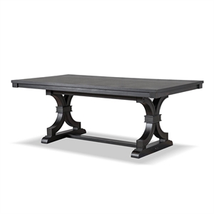 Bowery Hill Contemporary Wood Rectangular Dining Table in Black