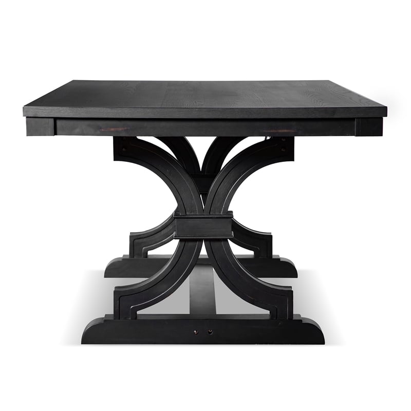 Bowery Hill Contemporary Wood Rectangular Dining Table in Black