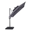 Bowery Hill Modern Aluminum LED 8' Gray Double Top Square Umbrella