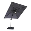 Bowery Hill Modern Aluminum LED 8' Gray Double Top Square Umbrella