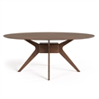 Bowery Hill Modern / Contemporary Wood Oval Dining Table in Walnut