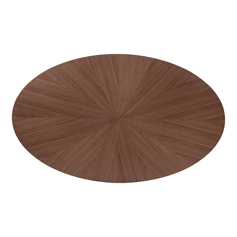 Bowery Hill Modern / Contemporary Wood Oval Dining Table in Walnut