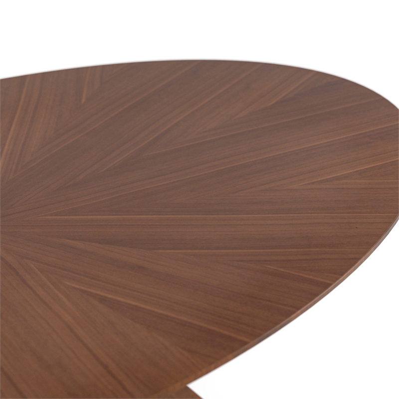 Bowery Hill Modern / Contemporary Wood Oval Dining Table in Walnut