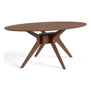 Bowery Hill Modern / Contemporary Wood Oval Dining Table in Walnut