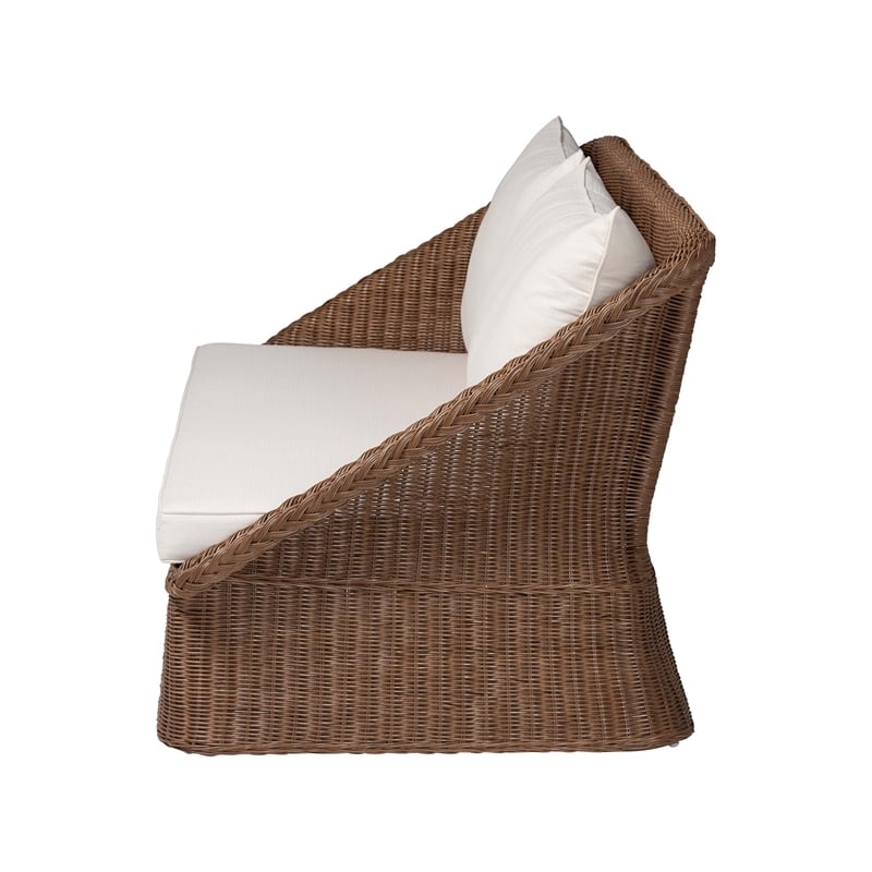 Bowery Hill Modern Bohemian Peanut Brown Braided Rattan Sofa