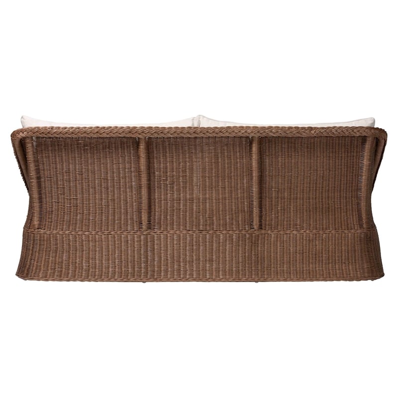 Bowery Hill Modern Bohemian Peanut Brown Braided Rattan Sofa