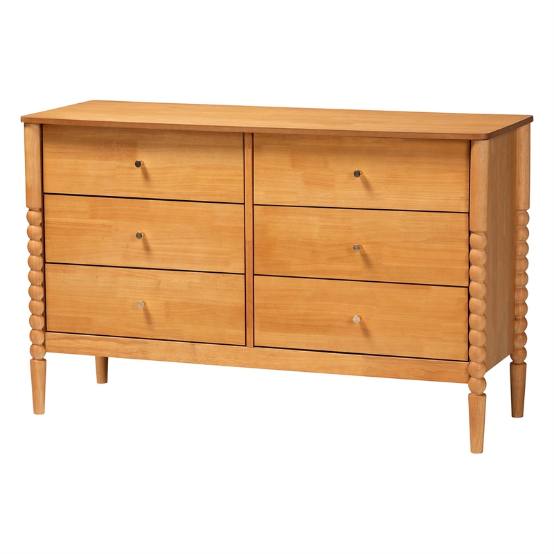 Bowery Hill Modern Oak Brown Queen Size 4-Piece Bobbin Bedroom Set
