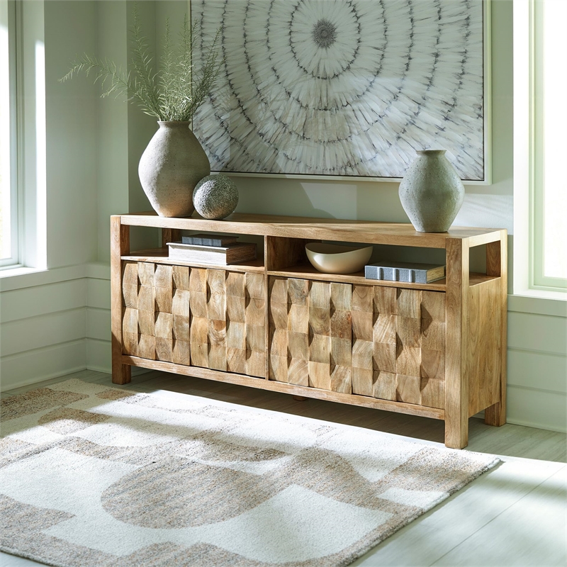 Bowery Hill Modern / Contemporary Natural Brown Accent Cabinet