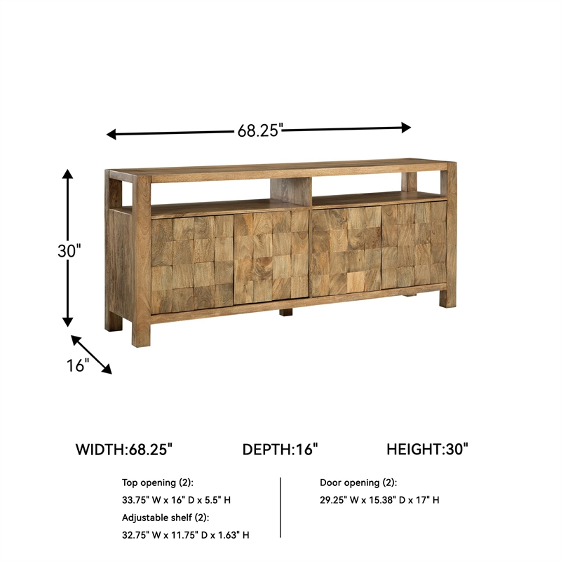 Bowery Hill Modern / Contemporary Natural Brown Accent Cabinet