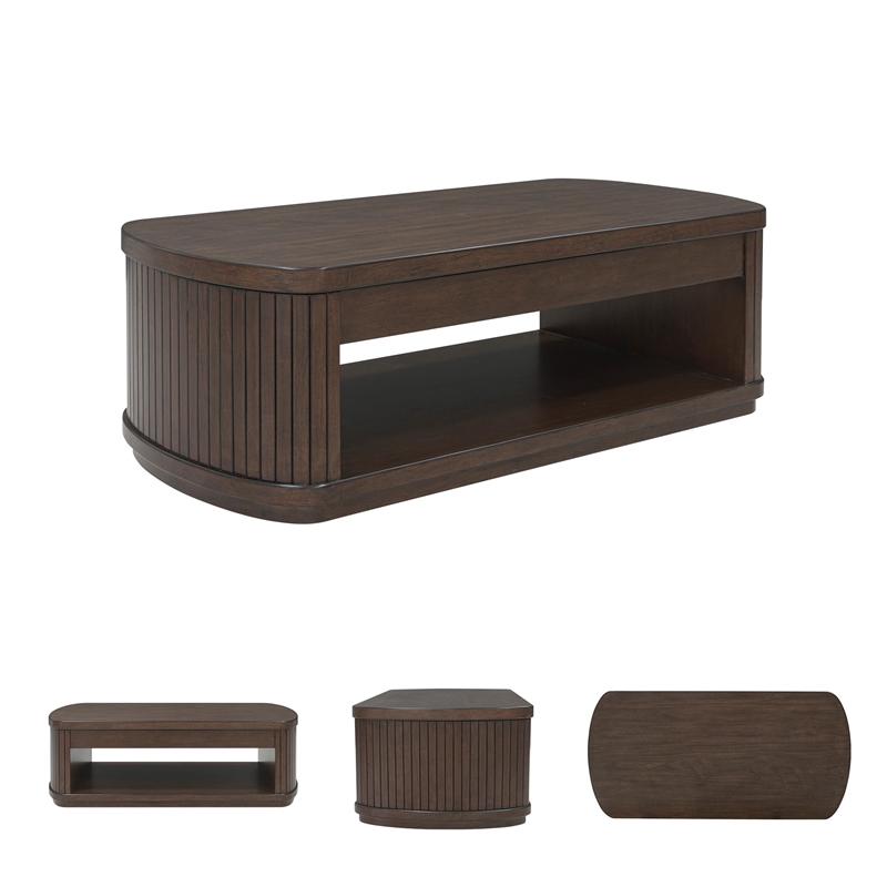 Bowery Hill Modern / Contemporary Dark Brown Lift-Top Coffee Table