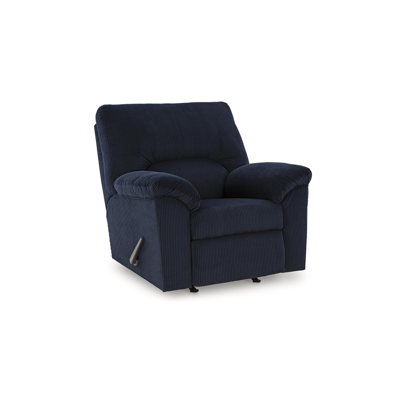 Bowery Hill Modern / Contemporary Navy Finish One-pull Recliner