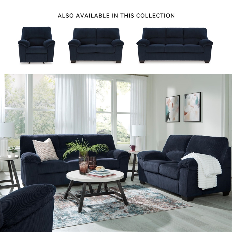 Bowery Hill Modern / Contemporary Navy Finish One-pull Recliner