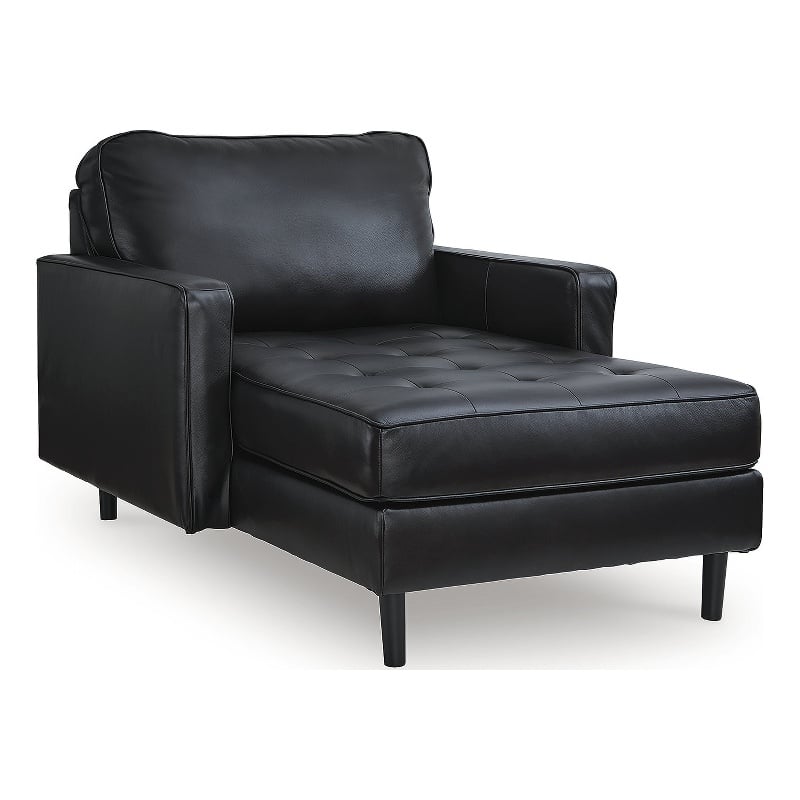 Bowery Hill Modern / Contemporary Corner-blocked Frame Black Chaise