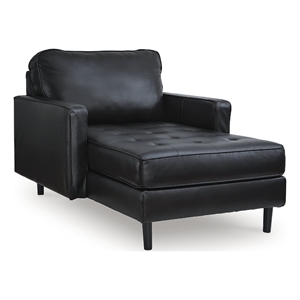 Bowery Hill Modern / Contemporary Corner-blocked Frame Black Chaise