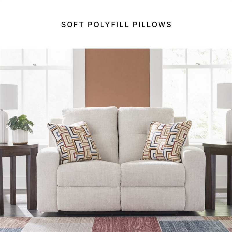 Bowery Hill Contemporary Beige Corner-blocked Frame Reclining Loveseat