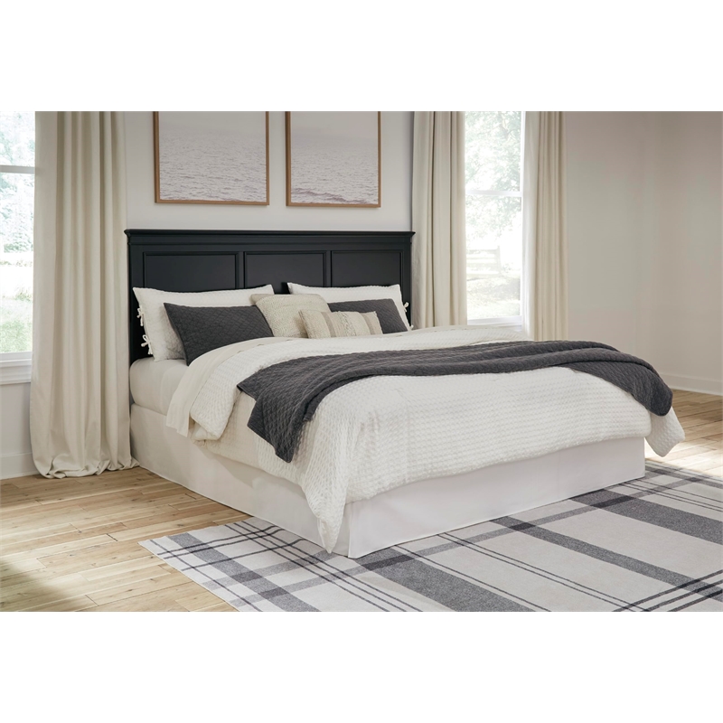 Bowery Hill Modern Black King/California King Panel Headboard