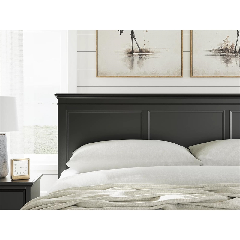 Bowery Hill Modern Black King/California King Panel Headboard