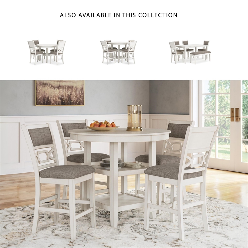 Bowery Hill Modern / Contemporary Antique White Dining Table Set