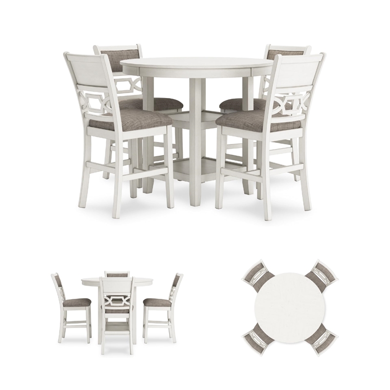 Bowery Hill Modern / Contemporary Antique White Dining Table Set
