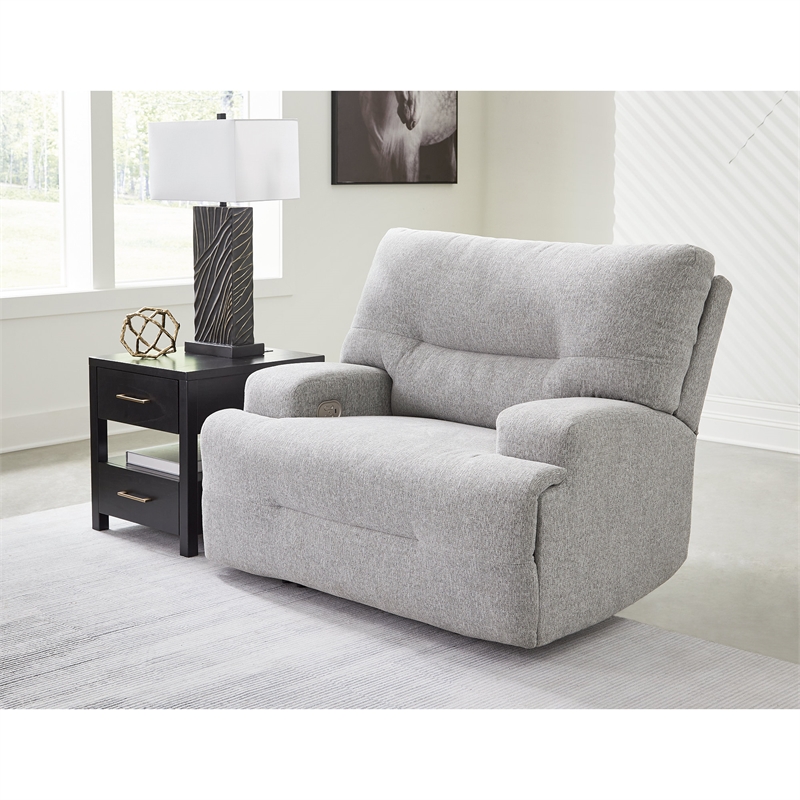 Bowery Hill Modern / Contemporary Pewter Polyester Power Recliner