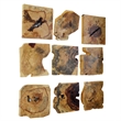 Bowery Hill Contemporary Wood Wall Decor In Natural Set of 9