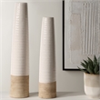 Bowery Hill Modern / Contemporary Ivory Ceramic Vases (Set of 2)