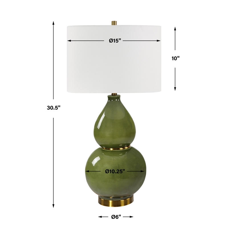 Bowery Hill Modern / Contemporary Ceramic Table Lamp in Green