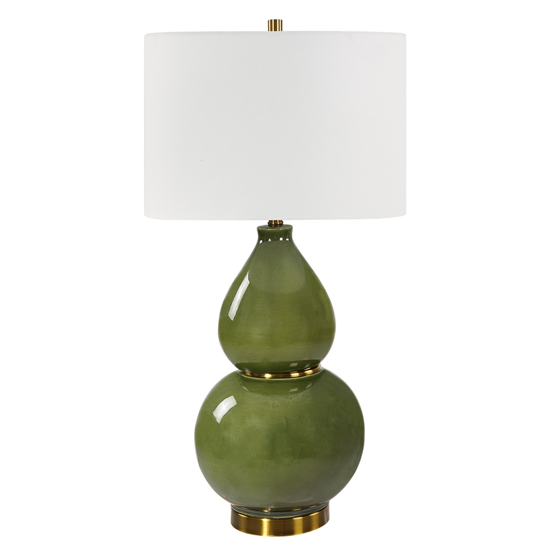 Bowery Hill Modern / Contemporary Ceramic Table Lamp in Green