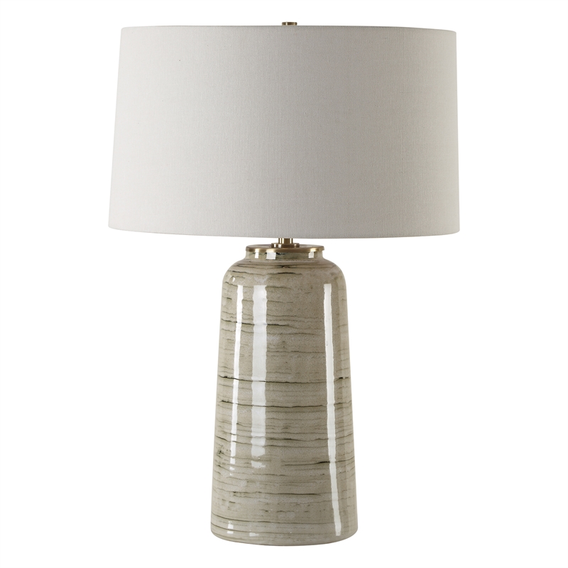Bowery Hill Modern / Contemporary Greenish Tan Glaze Table Lamp