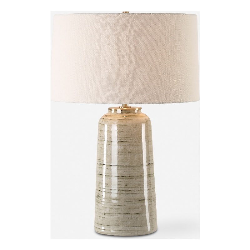 Bowery Hill Modern / Contemporary Greenish Tan Glaze Table Lamp