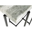 Bowery Hill White Genuine Marble Top 24-Inch Tall Modern Accent End Table