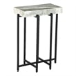 Bowery Hill White Genuine Marble Top 24-Inch Tall Modern Accent End Table