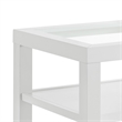 Bowery Hill Wood and Glass Top White End Table with Shelves Storage