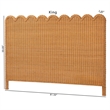 Bowery Hill Honey Scalloped Rattan Pitrit King Standalone Headboard