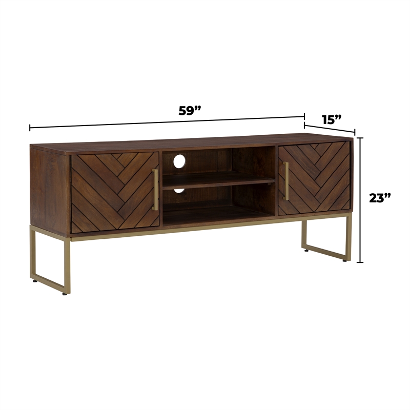 Bowery Hill Mid-Century Modern 2-Door Wood TV Stand for TVs up to 60