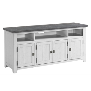 Bowery Hill Contemporary 65&quot TV Stand White Stain with Gray Top