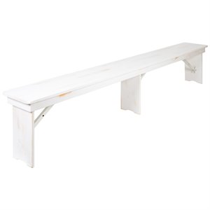 Bowery Hill 96&quot x 12&quot Folding Farm Dining Bench in Antique White