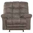 Bowery Hill Oversized Extension Footrest Rocker Recliner in Gray Fabric