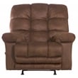 Bowery Hill Oversized Extension Footrest Rocker Recliner in Brown Fabric